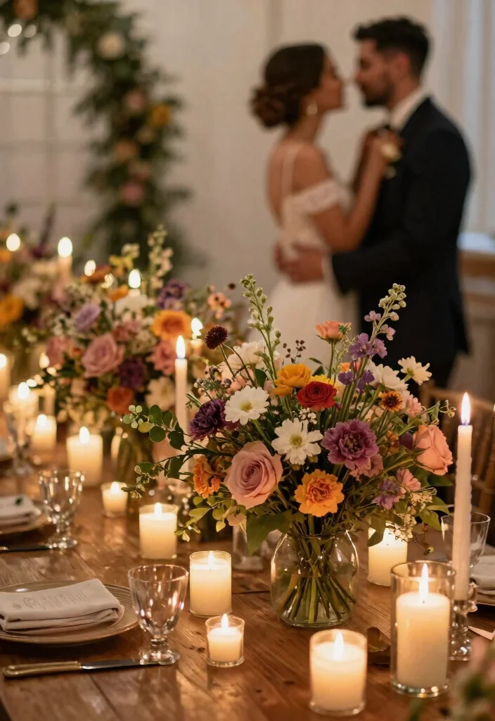 12 Wedding Table Candle Centerpieces That Burn All Night 62 12 Wedding Table Candle Centerpieces That Burn All Night - 12. Seasonal Flower and Candle Pairings 1