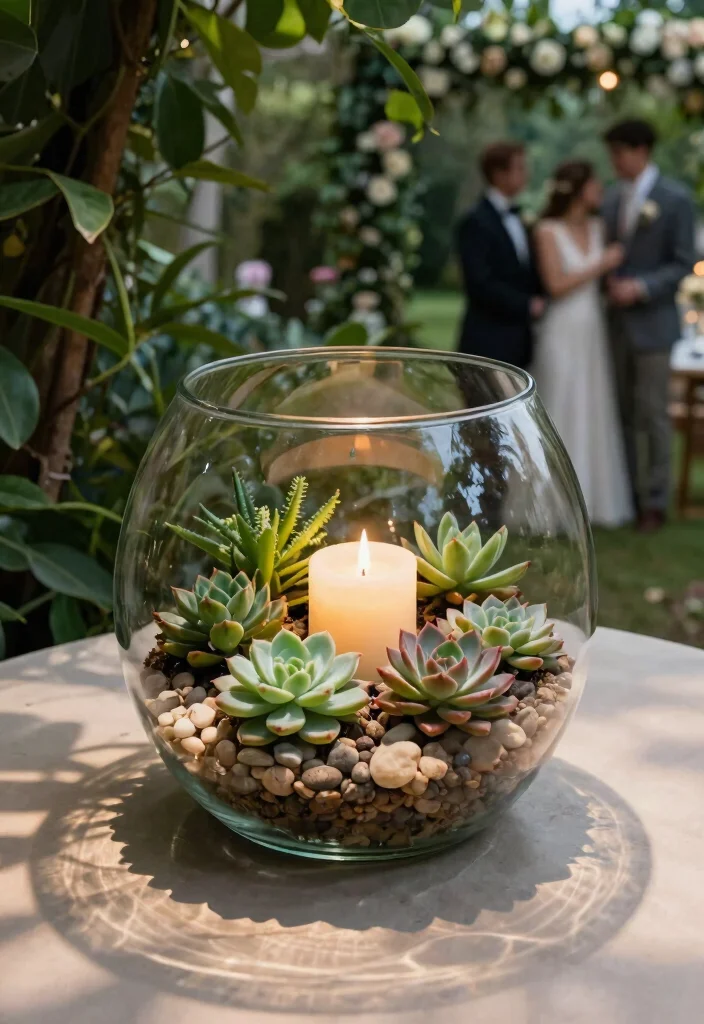 12 Wedding Table Candle Centerpieces That Burn All Night 35 12 Wedding Table Candle Centerpieces That Burn All Night - 5. Terrarium Candle Displays 1