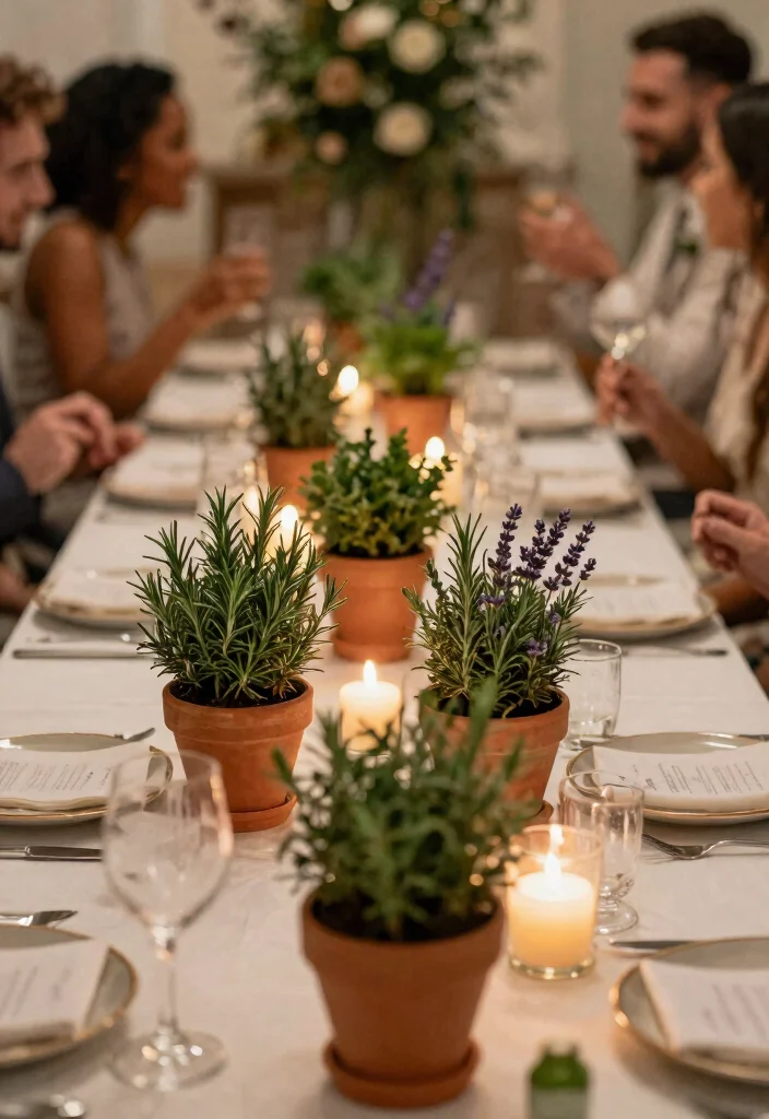 12 Wedding Table Candle Centerpieces That Burn All Night 37 12 Wedding Table Candle Centerpieces That Burn All Night - 7. Herb and Candle Combos 1