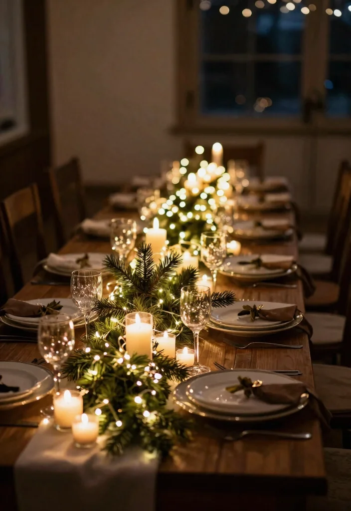 14 Christmas Wedding Table Decor That Stays Elegant Not Tacky - 13. Twinkling Fairy Lights 1