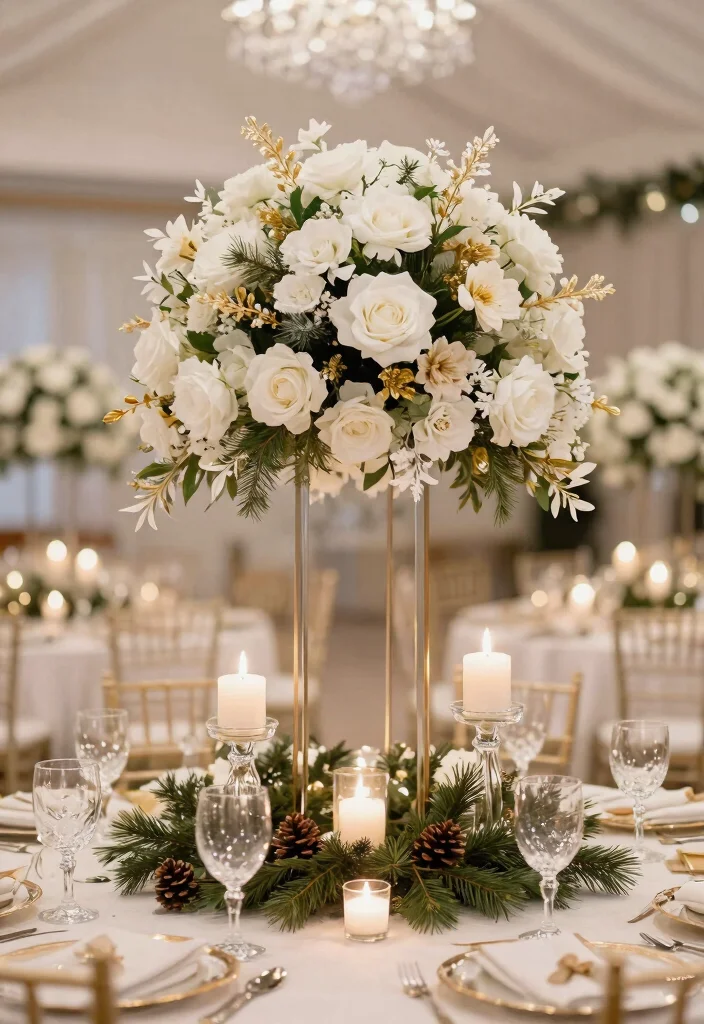 14 Christmas Wedding Table Decor That Stays Elegant Not Tacky - 5. Festive Table Centerpieces 1