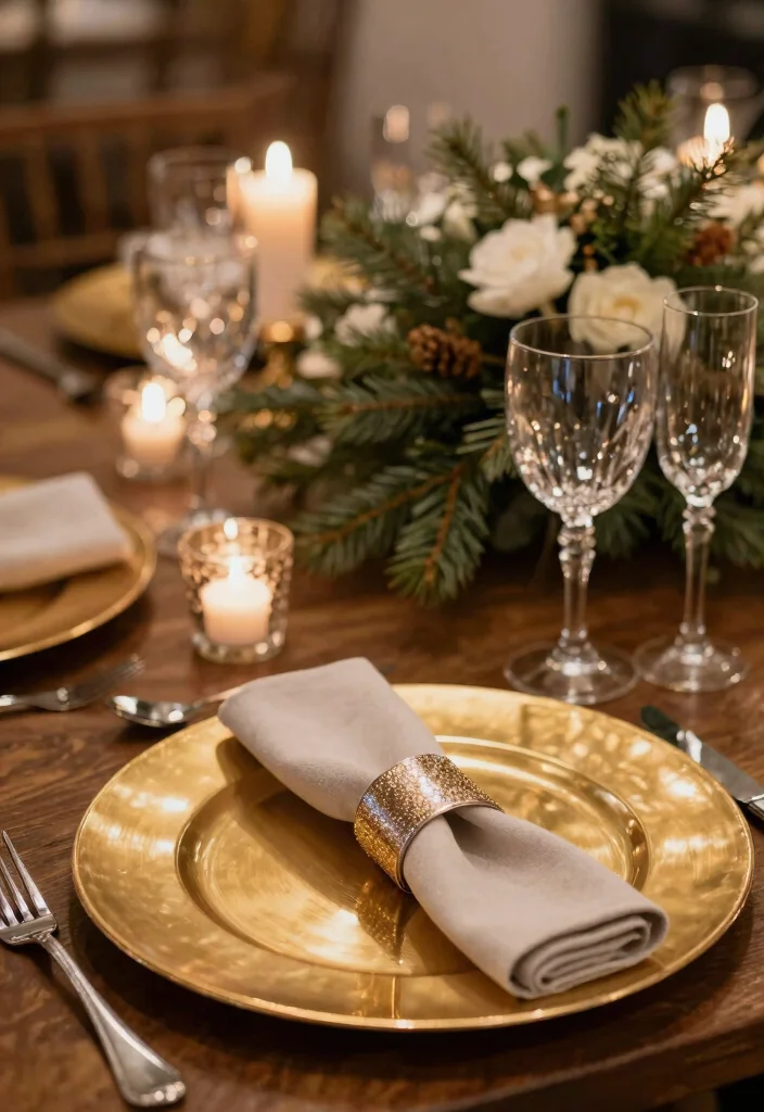 14 Christmas Wedding Table Decor That Stays Elegant Not Tacky - 7. Metallic Touches 1