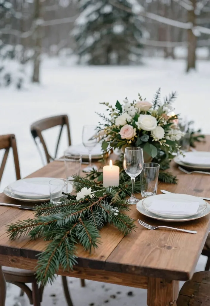 14 Christmas Wedding Table Decor That Stays Elegant Not Tacky - 8. Natural Element Incorporation 1