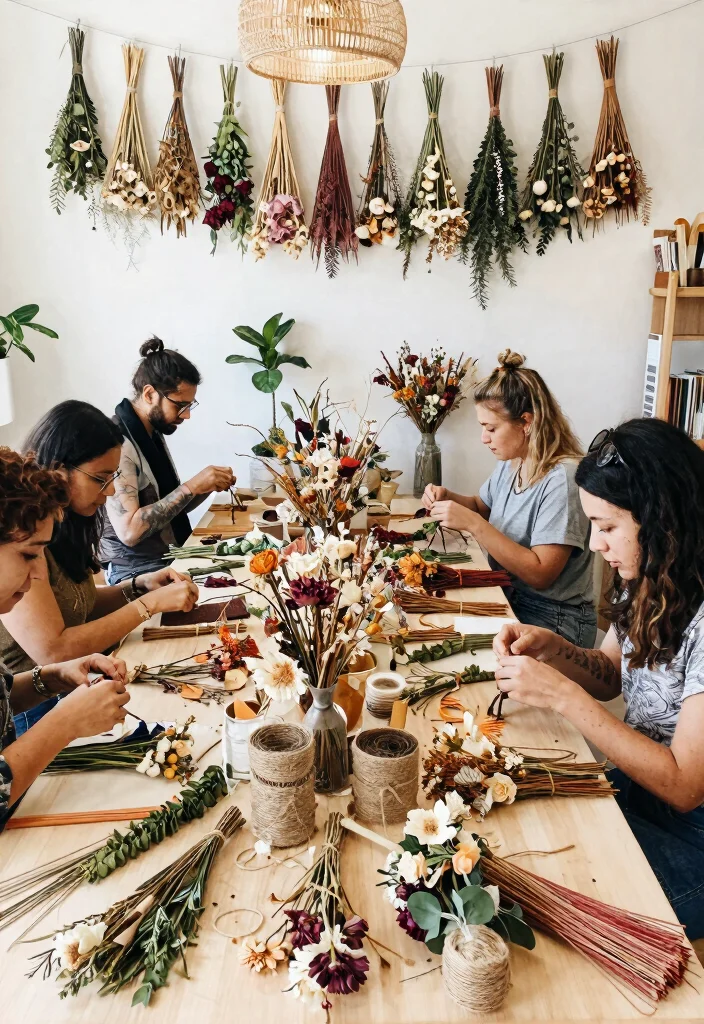 14 DIY Wedding Flowers That Won't Wilt Before Your Vows - 11. Dried Flower Garland 1