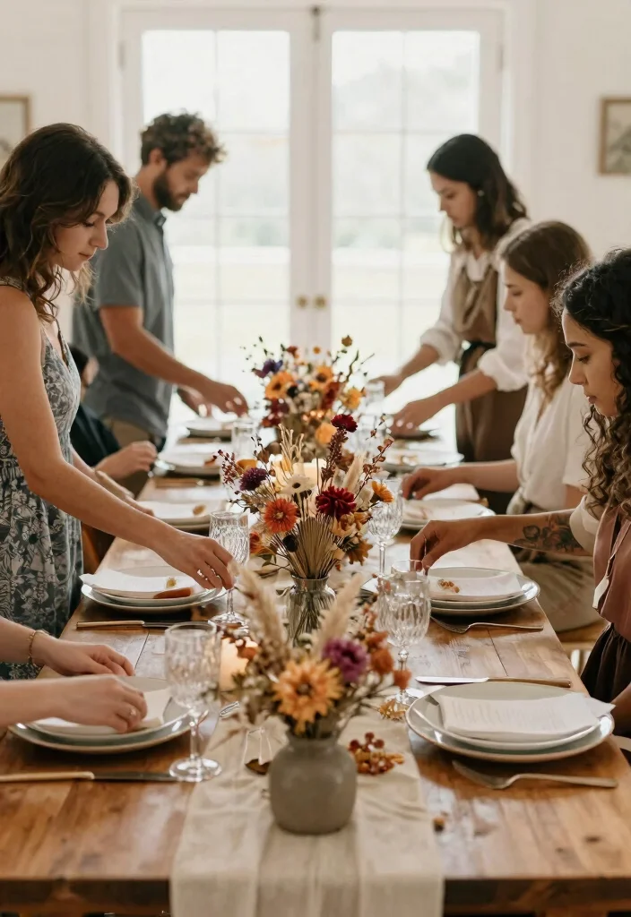 14 DIY Wedding Flowers That Won't Wilt Before Your Vows - 14. Dried Floral Table Settings 1