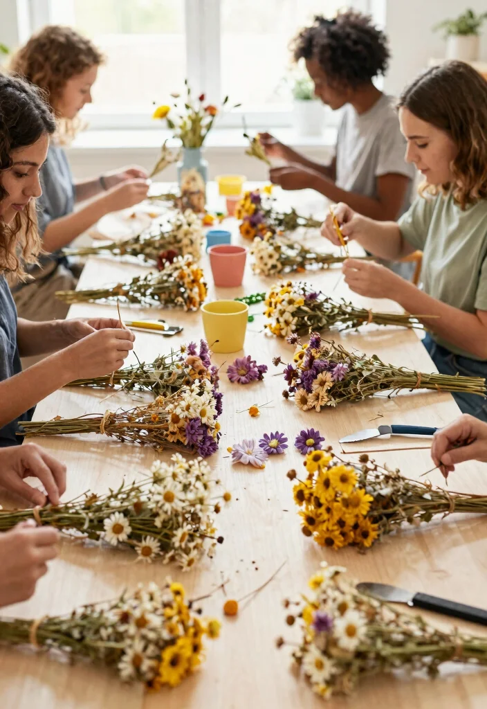14 DIY Wedding Flowers That Won't Wilt Before Your Vows - 7. Dried Daisy Bouquets 1