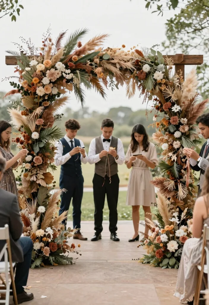 14 DIY Wedding Flowers That Won't Wilt Before Your Vows - 9. Dried Floral Archways 1