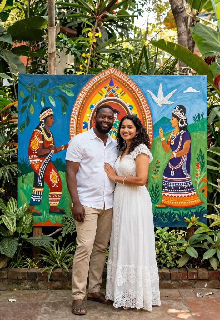 14 Garden Wedding Backdrop Ideas That Work Rain or Shine 41 14 Garden Wedding Backdrop Ideas That Work Rain or Shine - 11. Artistic Backdrops with Local Art 1