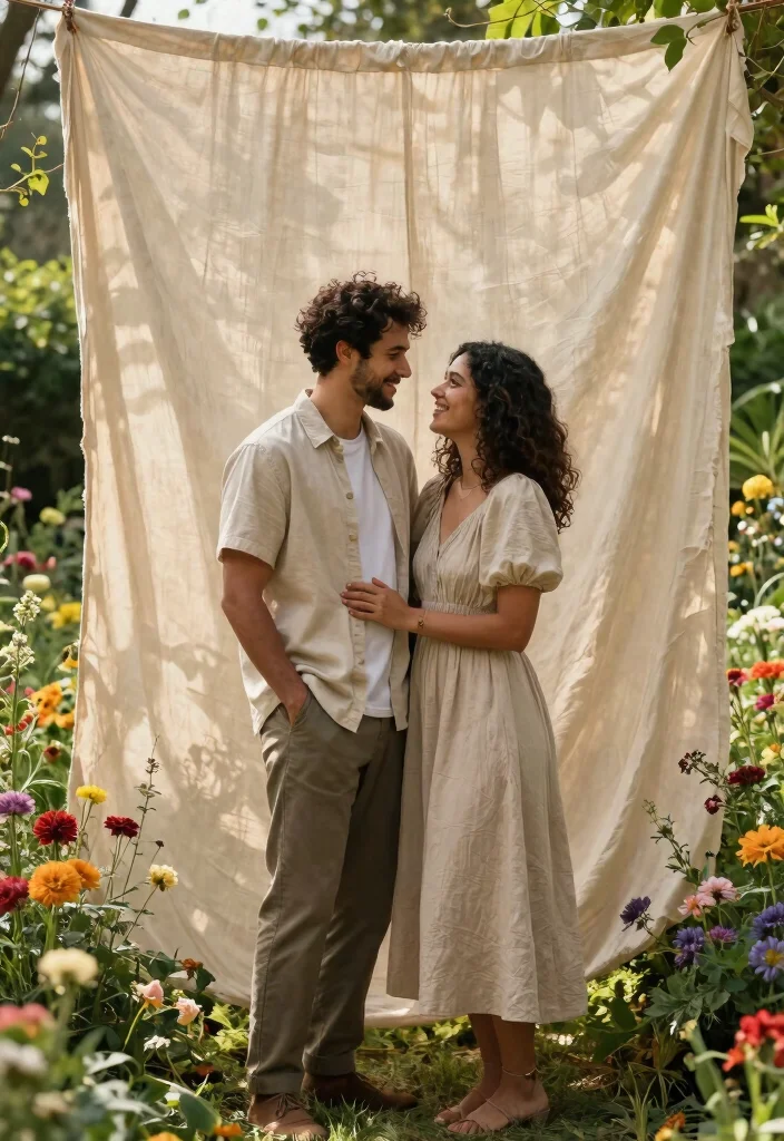 14 Garden Wedding Backdrop Ideas That Work Rain or Shine 42 14 Garden Wedding Backdrop Ideas That Work Rain or Shine - 12. Eco-Friendly Fabric Backdrops 1
