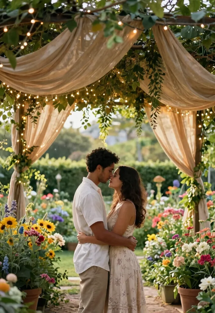 14 Garden Wedding Backdrop Ideas That Work Rain or Shine 2 14 Garden Wedding Backdrop Ideas That Work Rain or Shine - 2. Elegant Canopies with Drapery 1