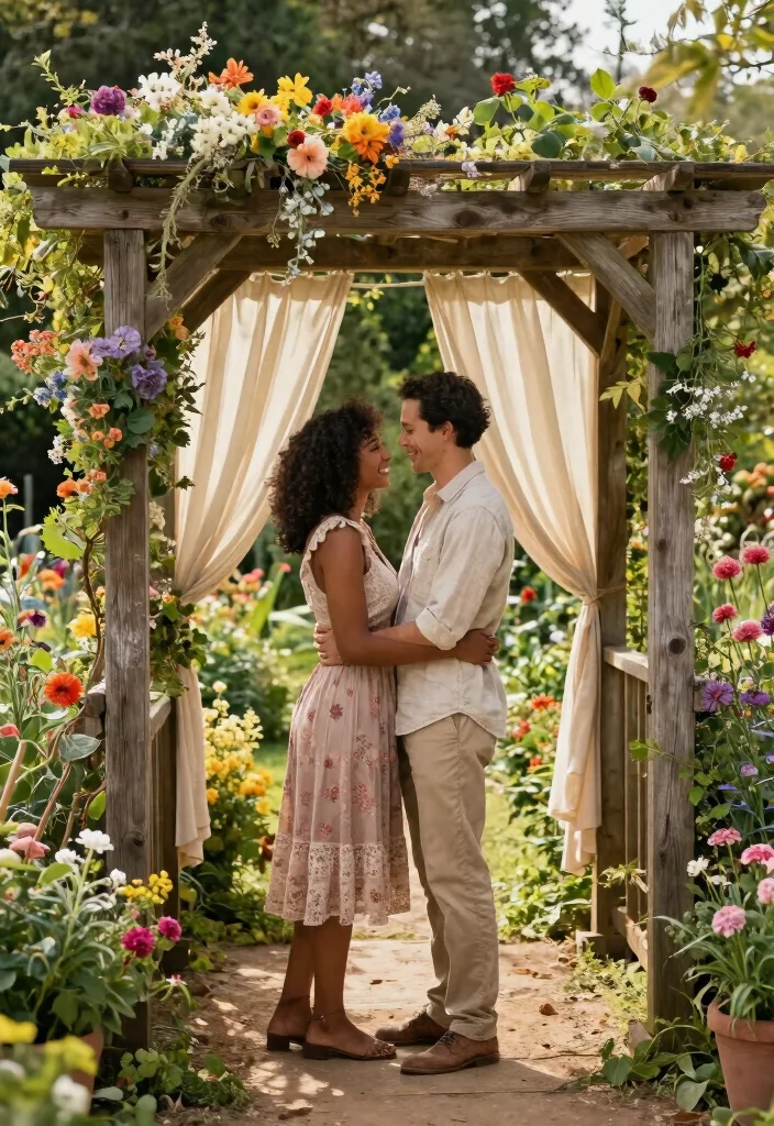 14 Garden Wedding Backdrop Ideas That Work Rain or Shine 14 14 Garden Wedding Backdrop Ideas That Work Rain or Shine - 4. Vintage Wooden Arbors 1