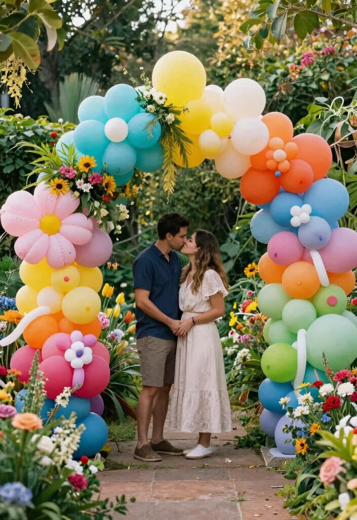 14 Garden Wedding Backdrop Ideas That Work Rain or Shine 15 14 Garden Wedding Backdrop Ideas That Work Rain or Shine - 5. Whimsical Balloon Installations 1