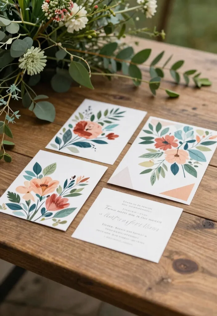 14 Garden Wedding Invitations That Won't Clash With Greenery - 10. Geometric Floral Designs 1