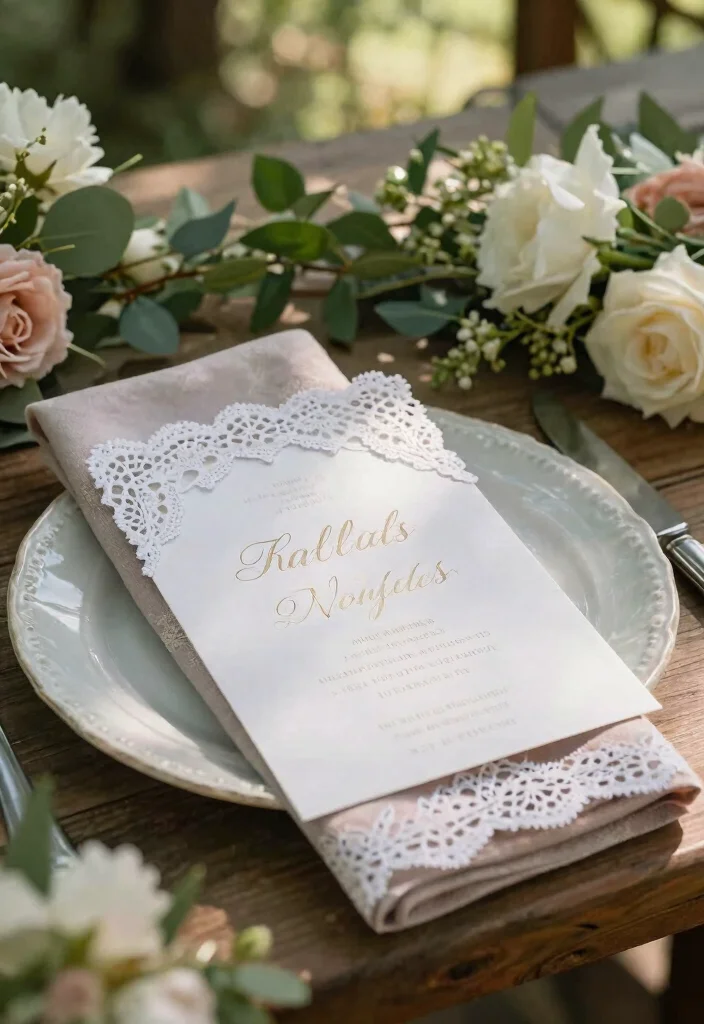 14 Garden Wedding Invitations That Won't Clash With Greenery - 4. Elegant Lace Accents 1