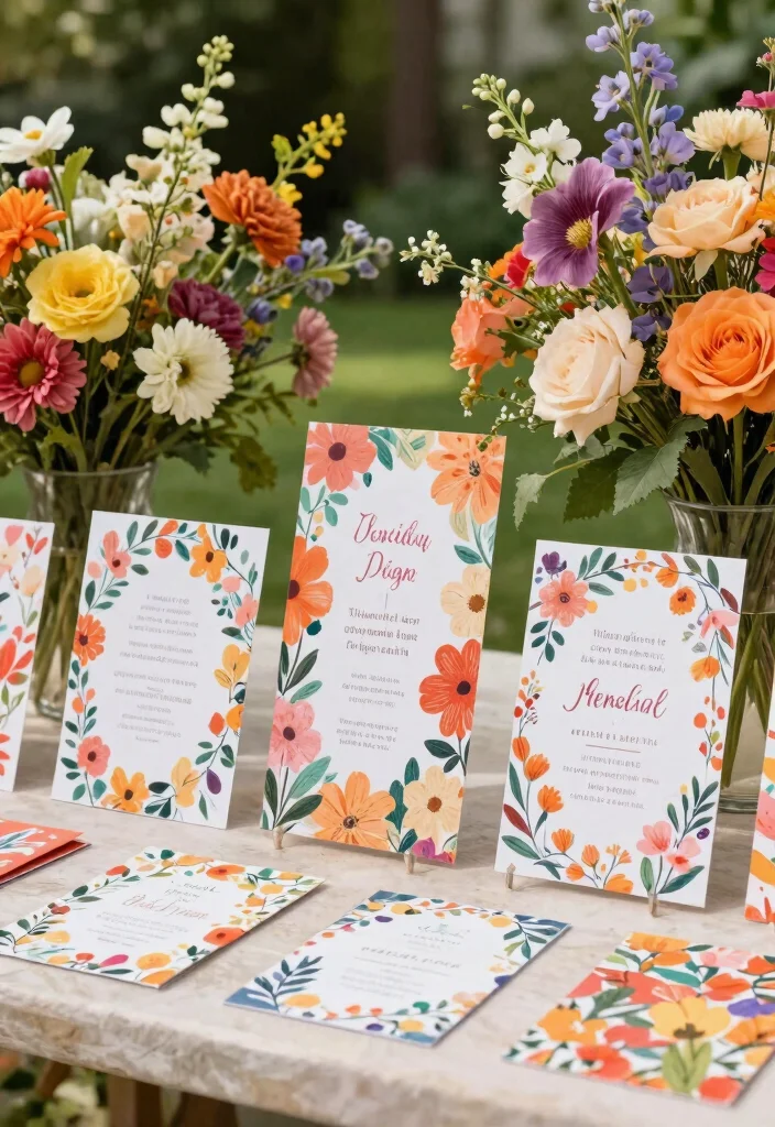 14 Garden Wedding Invitations That Won't Clash With Greenery - 6. Vibrant Floral Invitation Designs 1