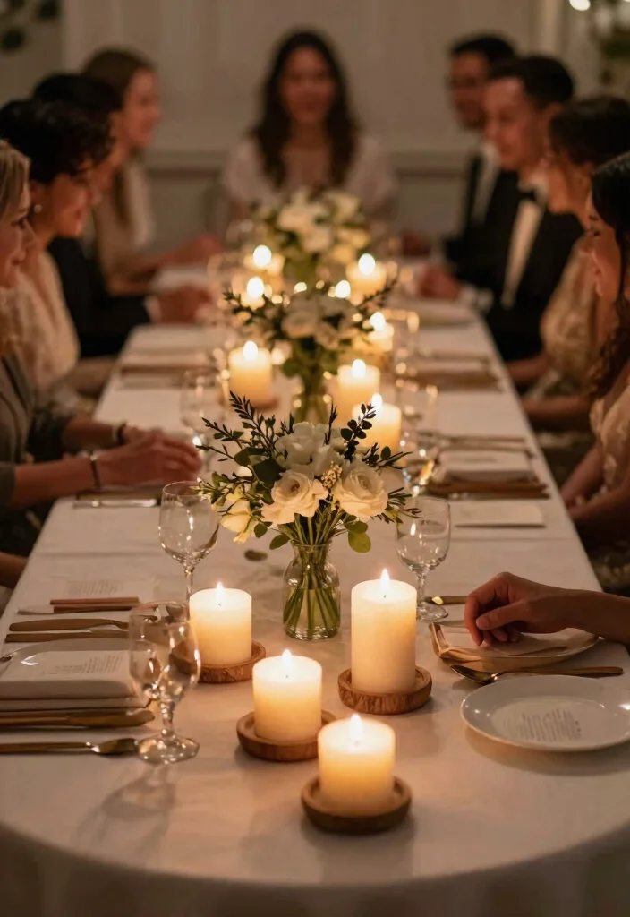14 Simple Round Wedding Table Decorations That Stay Put All Night - 8. Eco-Friendly Candles 1