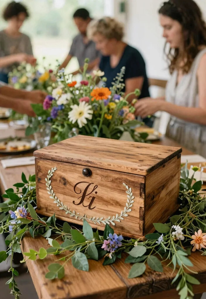 14 Wedding Gift Table Decorations That Get Guests to Leave Cards - 1. Rustic Wooden Card Box 1