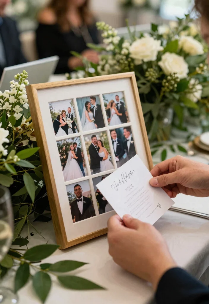 14 Wedding Gift Table Decorations That Get Guests to Leave Cards - 14. DIY Photo Frame for Cards 1