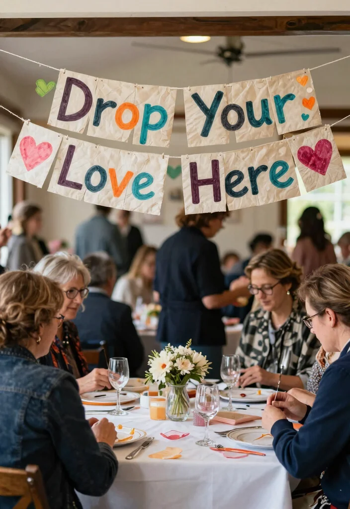 14 Wedding Gift Table Decorations That Get Guests to Leave Cards - 4. Recycled Paper Banner 1