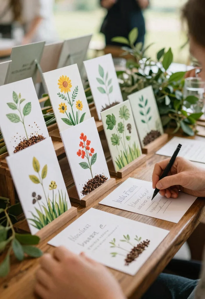 14 Wedding Gift Table Decorations That Get Guests to Leave Cards - 5. Plantable Seed Cards 1