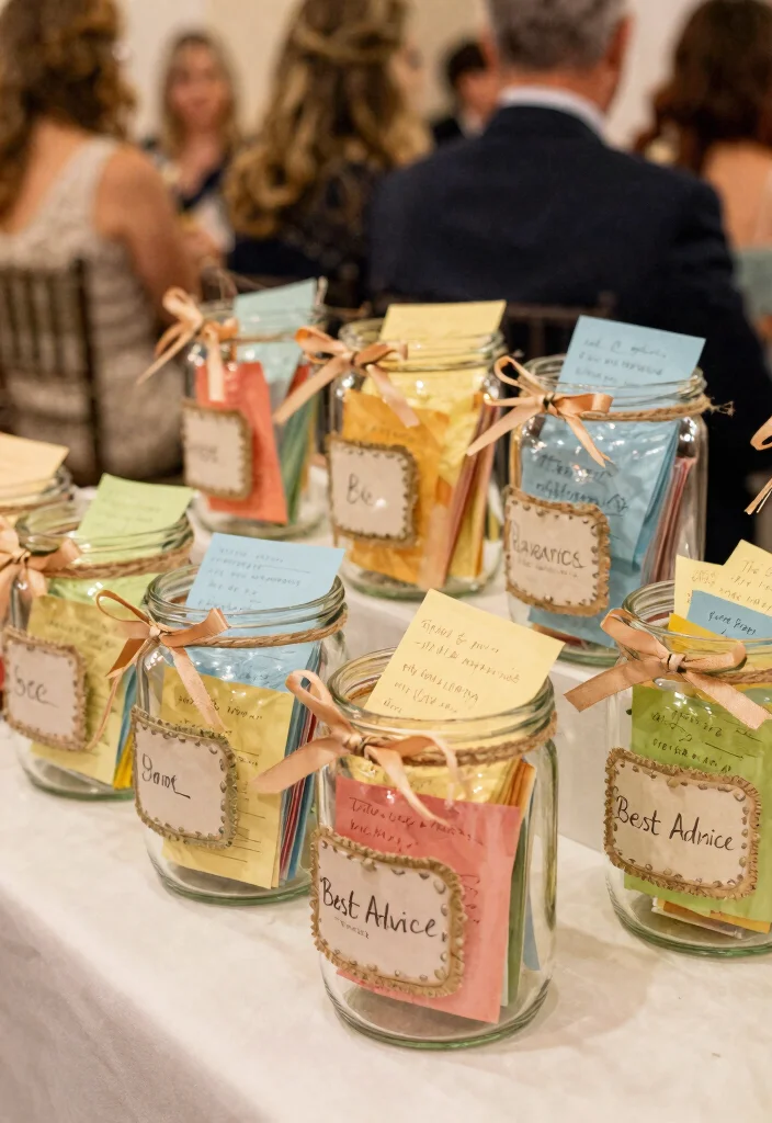 14 Wedding Gift Table Decorations That Get Guests to Leave Cards - 8. Creative Message Jars 1