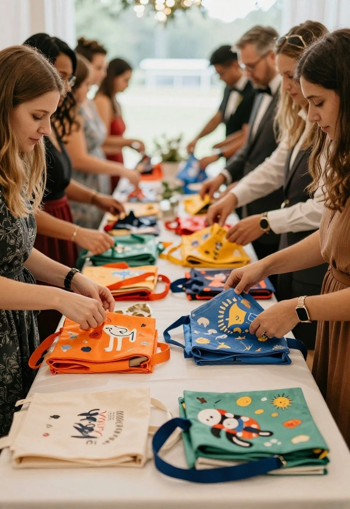 14 Wedding Gift Table Decorations That Get Guests to Leave Cards - 9. Reusable Tote Bags for Gifts 1