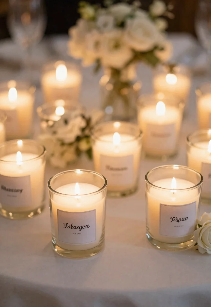 14 Wedding Table Candles That Stay Lit Through the Reception - 14. Candle Favor Jars 1