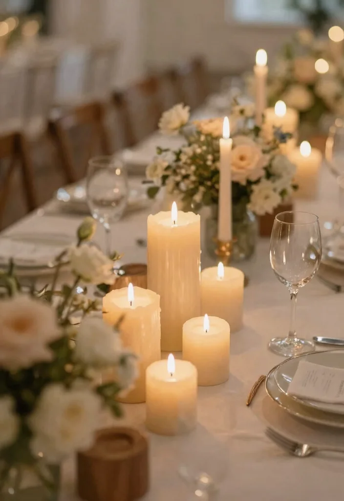 14 Wedding Table Candles That Stay Lit Through the Reception - 2. Beeswax Pillar Candles 1