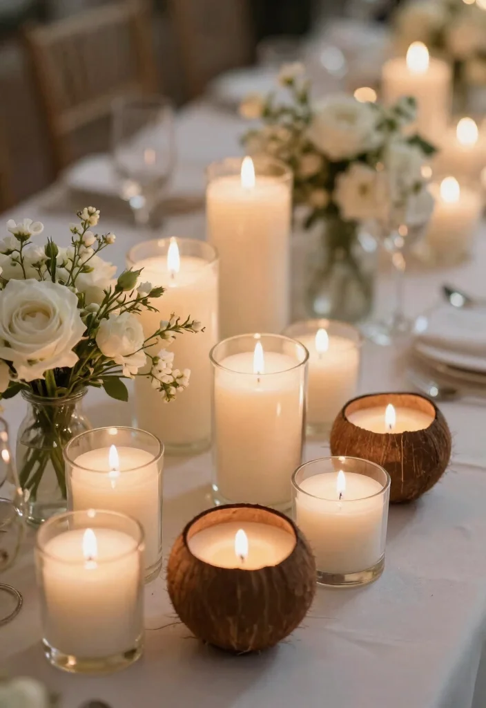 14 Wedding Table Candles That Stay Lit Through the Reception - 4. Scented Coconut Wax Candles 1