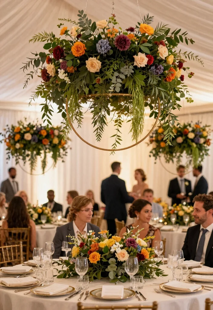 14 Wedding Table Centerpieces That Survive the Last Dance 51 14 Wedding Table Centerpieces That Survive the Last Dance - 11. Floral Hoop Centerpieces 1