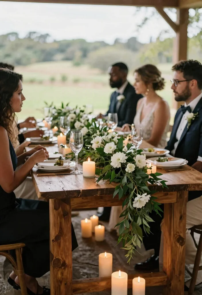 14 Wedding Table Garland Ideas That Hold Through the Last Dance 1 14 Wedding Table Garland Ideas That Hold Through the Last Dance - 1. Lush Greenery and White Blooms 1