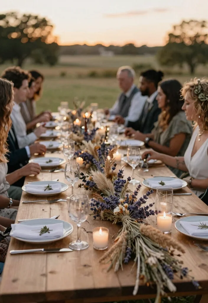 14 Wedding Table Garland Ideas That Hold Through the Last Dance 2 14 Wedding Table Garland Ideas That Hold Through the Last Dance - 2. Dried Floral Accents 1