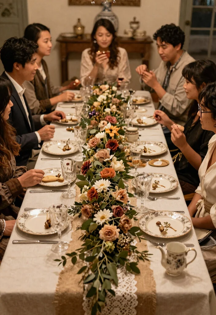 14 Wedding Table Garland Ideas That Hold Through the Last Dance 17 14 Wedding Table Garland Ideas That Hold Through the Last Dance - 7. Vintage Charm 1
