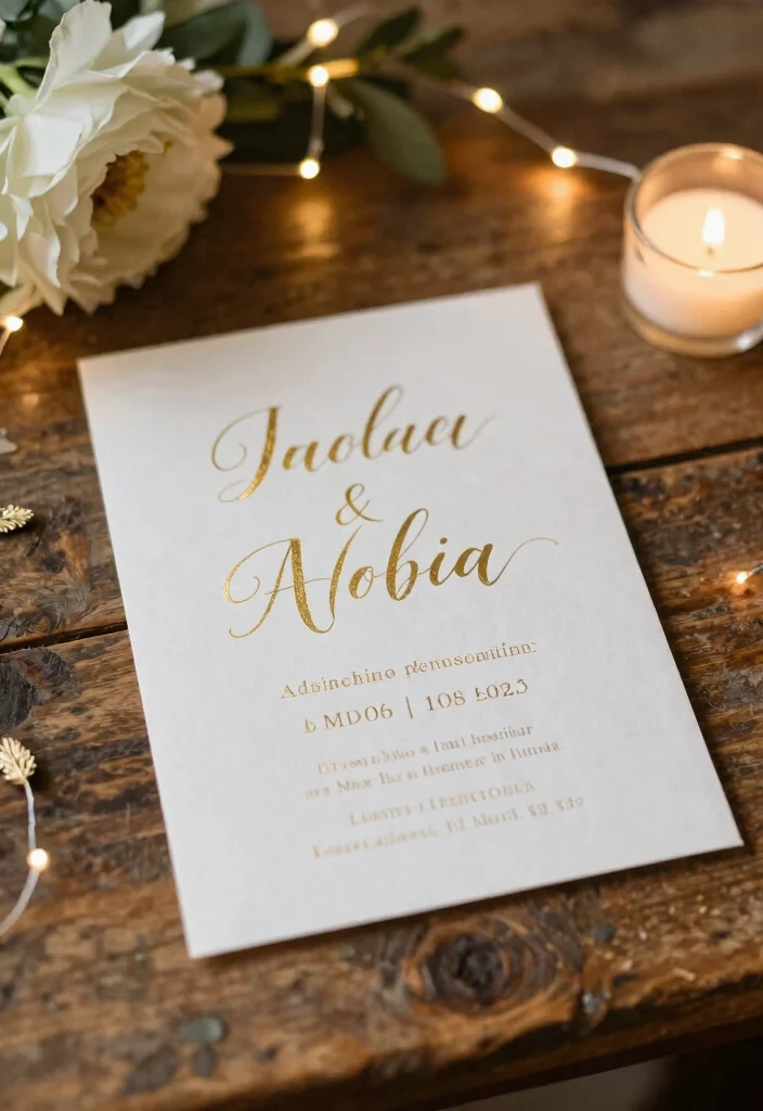 15 Barn Wedding Invitations That Work for Formal Guests Too 49 15 Barn Wedding Invitations That Work for Formal Guests Too - 9. Rustic Charm with Gold Foil 1