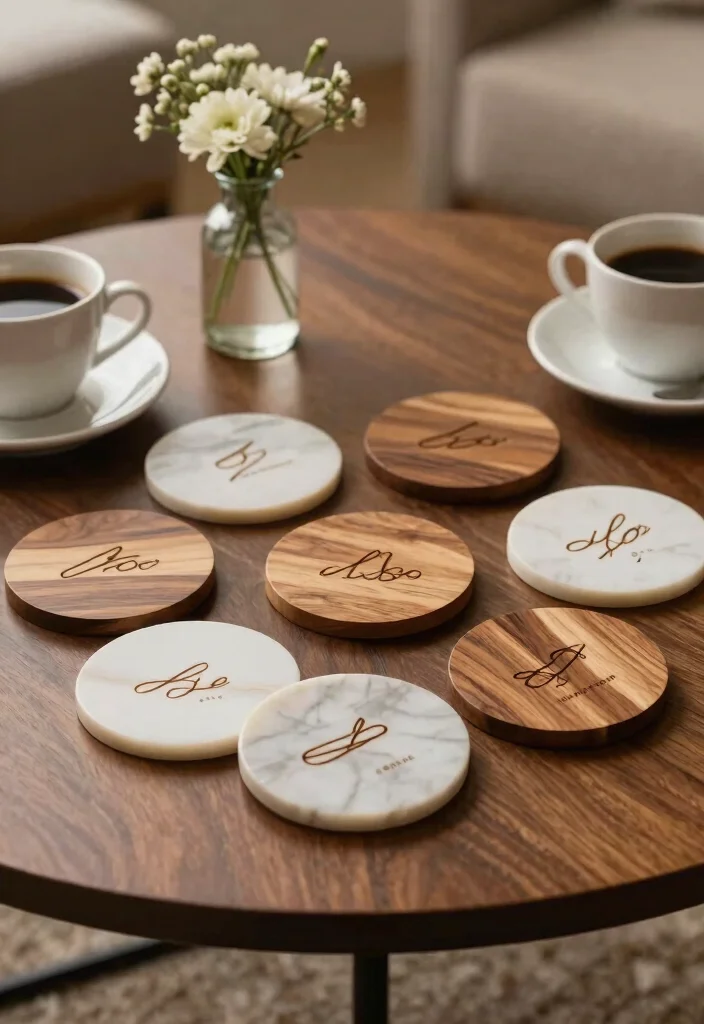 15 Engraved Wedding Gifts Where Fonts Look Elegant Not Tacky 16 15 Engraved Wedding Gifts Where Fonts Look Elegant Not Tacky - 6. Customized Coasters 1