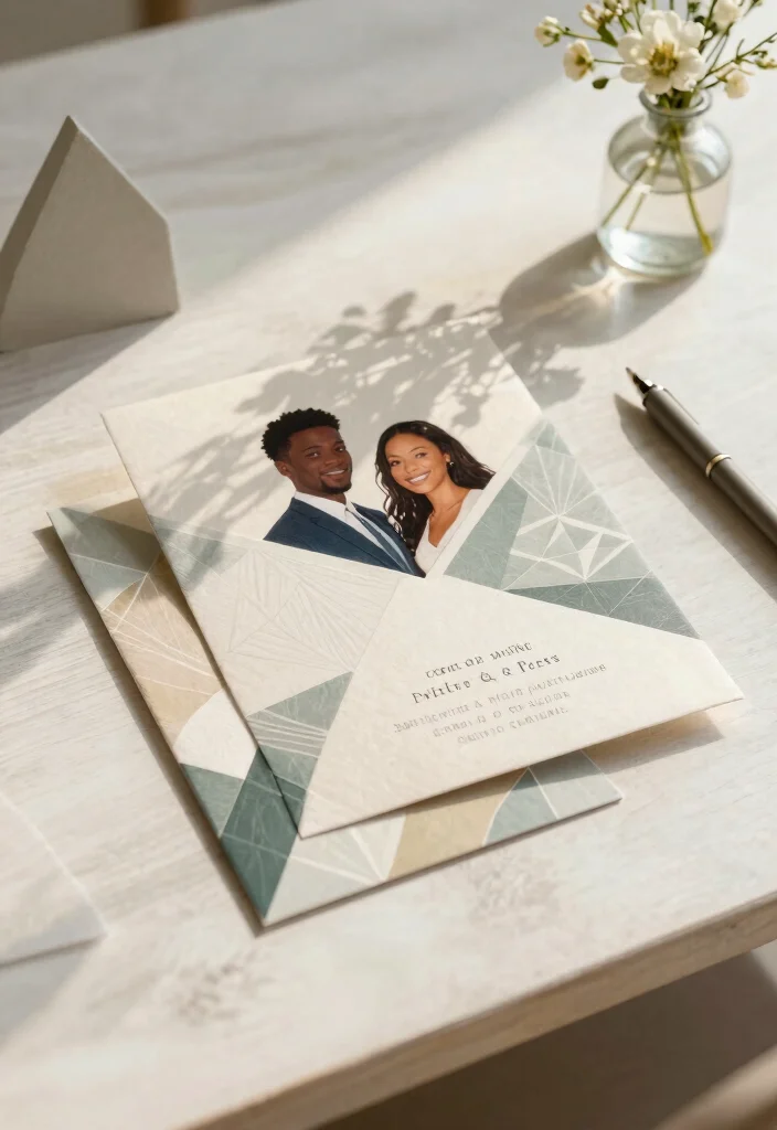 15 Modern Wedding Invitations That Cost Less Than They Look 12 15 Modern Wedding Invitations That Cost Less Than They Look - 2. Geometric Glam 1