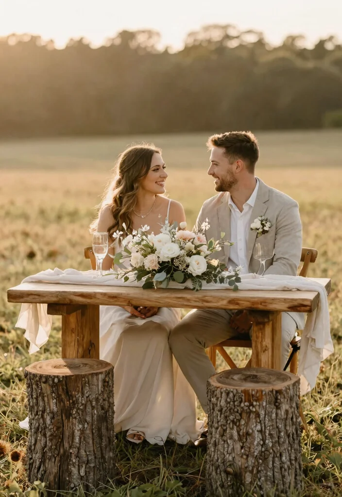 15 Sweetheart Table Wedding Decor Ideas That Don't Block Guest Views 63 15 Sweetheart Table Wedding Decor Ideas That Don't Block Guest Views - 13. Rustic Wood Touches 1