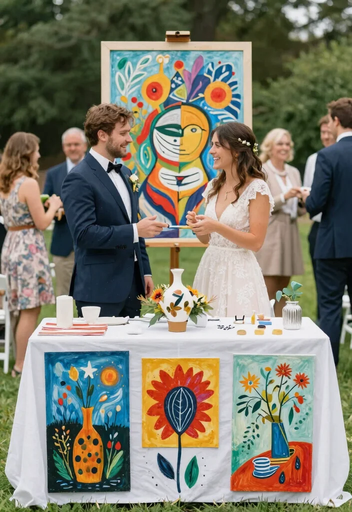 15 Sweetheart Table Wedding Decor Ideas That Don't Block Guest Views 64 15 Sweetheart Table Wedding Decor Ideas That Don't Block Guest Views - 14. Incorporate Art and Creativity 1