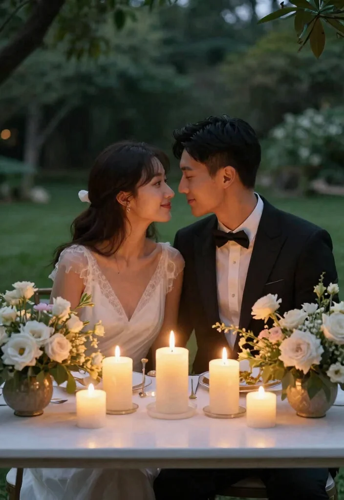 15 Sweetheart Table Wedding Decor Ideas That Don't Block Guest Views 23 15 Sweetheart Table Wedding Decor Ideas That Don't Block Guest Views - 3. Soft Candlelight 1