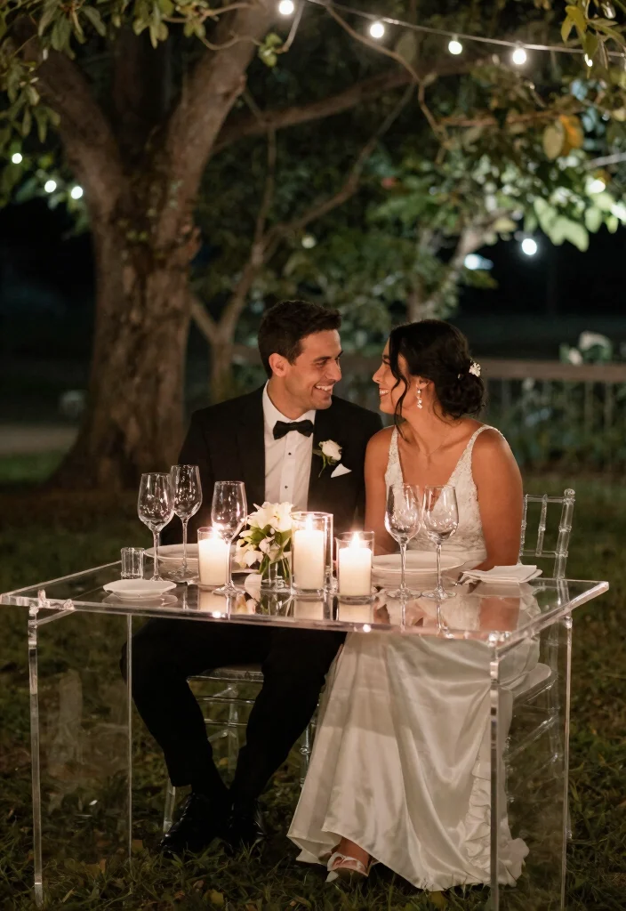 15 Sweetheart Table Wedding Decor Ideas That Don't Block Guest Views 35 15 Sweetheart Table Wedding Decor Ideas That Don't Block Guest Views - 5. Use of Transparent Elements 1