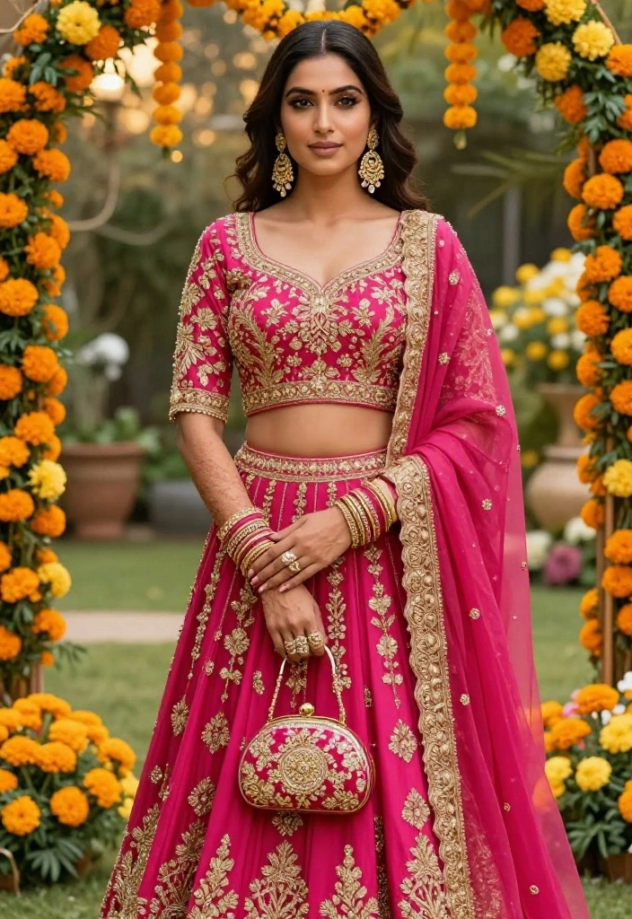 15 Wedding Guest Outfit Indian Ideas for Non-Indian Guests - 1. Embrace a Chic Lehenga 1