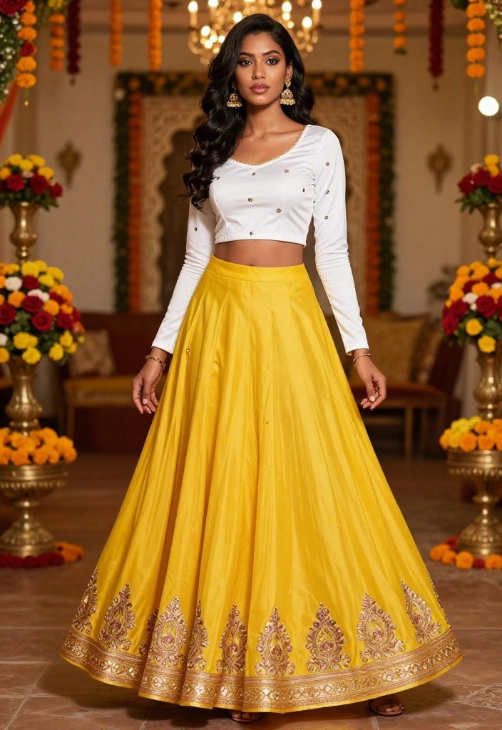 15 Wedding Guest Outfit Indian Ideas for Non-Indian Guests - 13. Trendy Skirt and Top Combos 1
