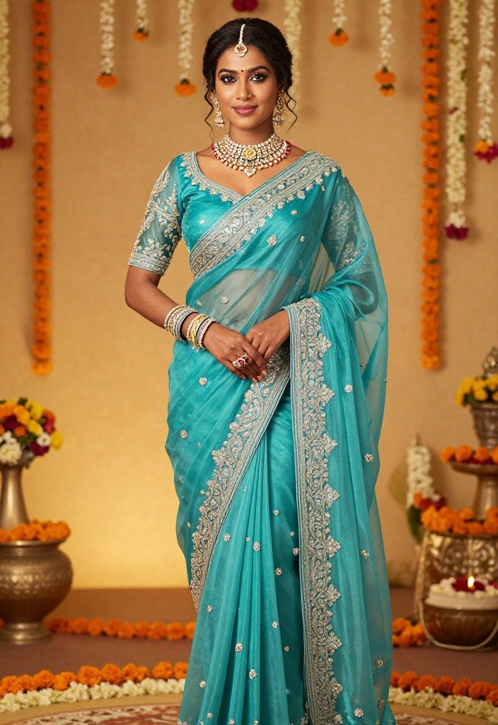 15 Wedding Guest Outfit Indian Ideas for Non-Indian Guests - 3. Elegant Saree Draping 1